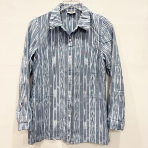 Pure J. Jill Printed Button Down Long Sleeve Tunic Shirt X-Small Cotton